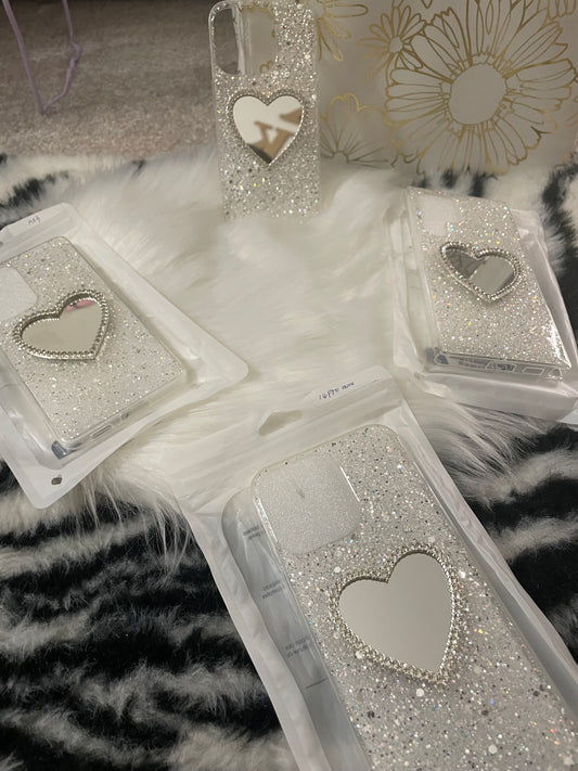 HEART BLING MIRROR IPHONE CASES  /SAMSUNG GALAXY CASES